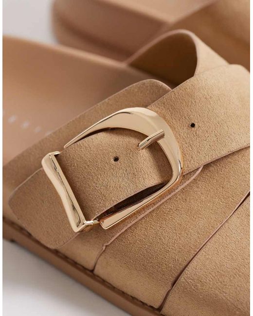 ASOS Natural Freeway Double Strap Slides