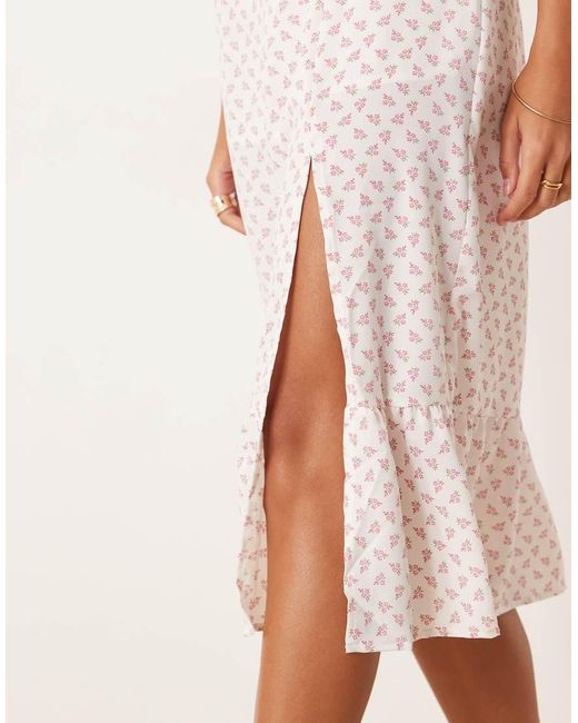 Glamorous Natural Side Split Midi Dress
