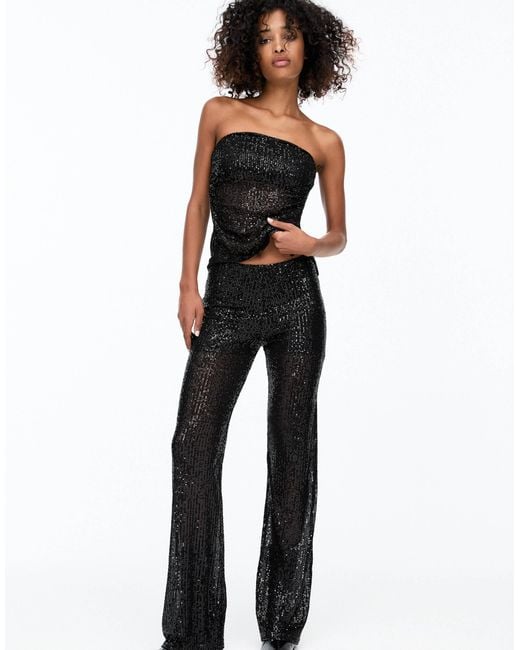 Pull&Bear Black X Dixie D'amelio Sequin Trouser