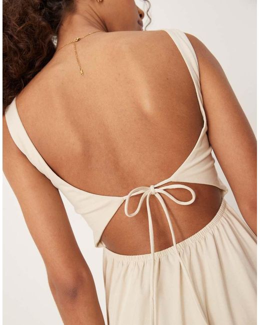 ASOS Natural Square Neck Micro Bust Maxi Dress