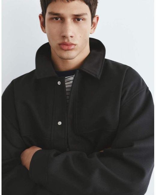 Pull&Bear Gray Textured Jacket for men