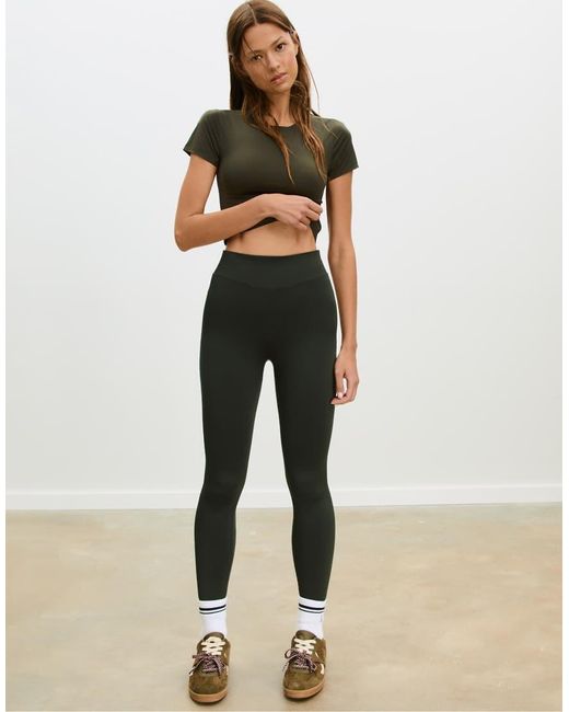 Stradivarius Basic T-Shirt Van Polyamide in het Green