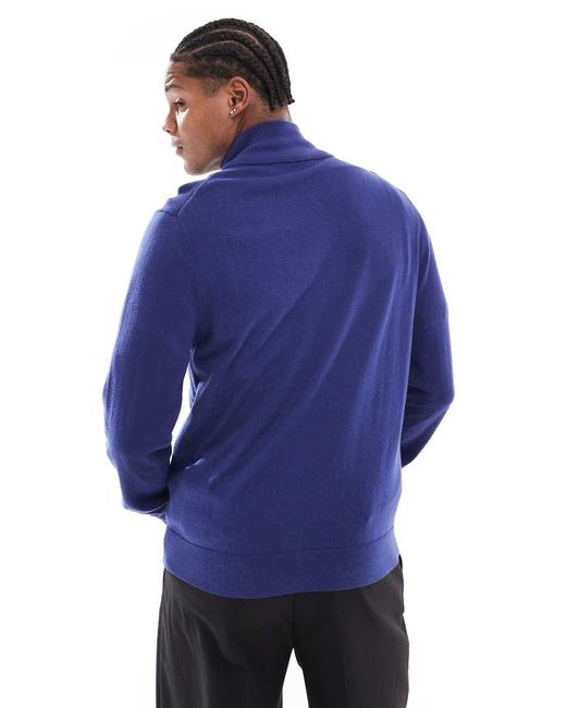 Paul Smith Blue Zebra Logo Half Zip Sweatshirt for men