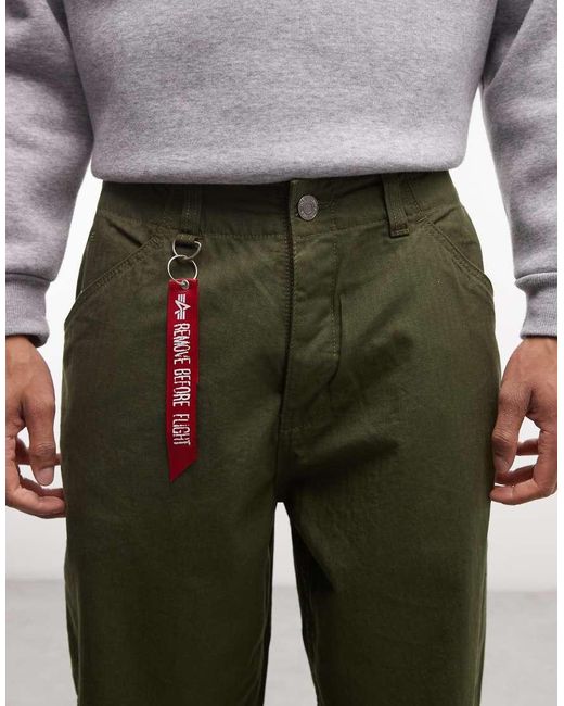 Alpha Industries White Cargo Trousers for men