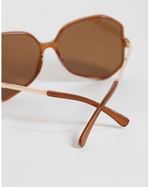 ASOS Brown 70's Angular Frame Sunglasses