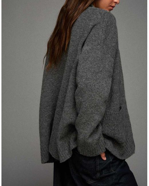Bershka Gray V-neck Cardigan