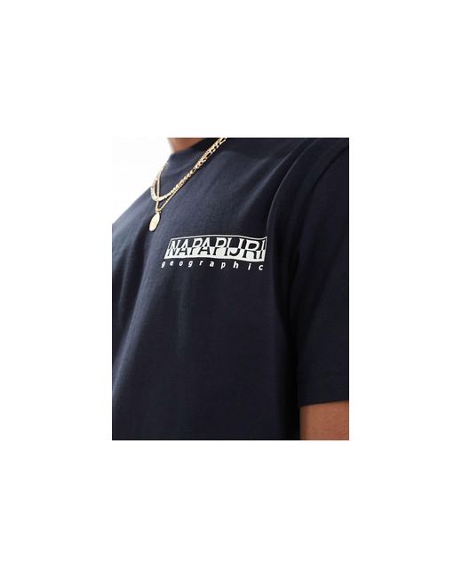 Tani - t-shirt nera con stampa grafica sul retro di Napapijri in Blue da Uomo