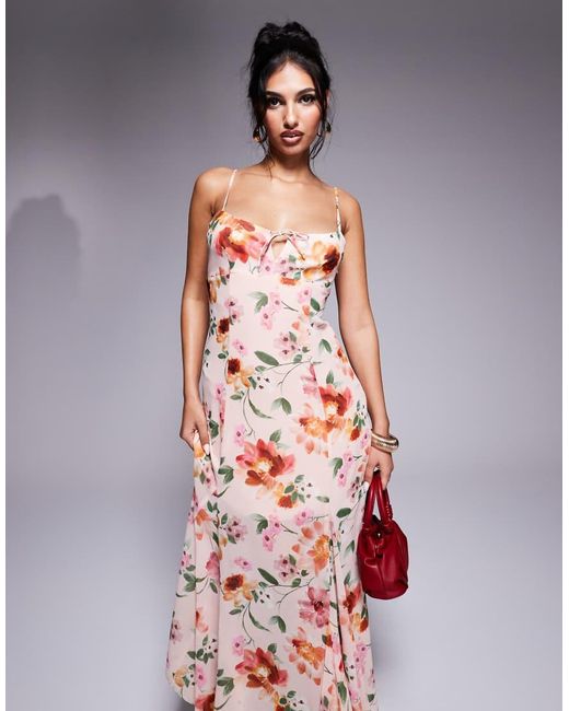 Forever New Pink Strappy Midaxi Dress