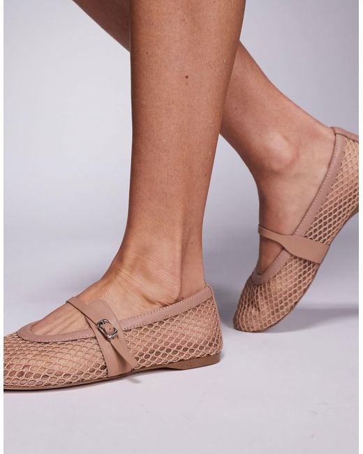 Steve Madden Natural – rejoice-m – netz-ballerinas