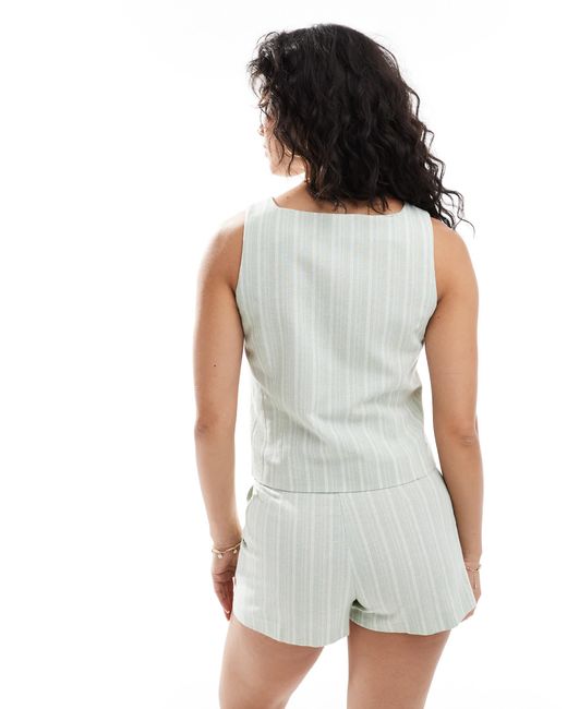 Miss Selfridge White Tailored Button Up Vest