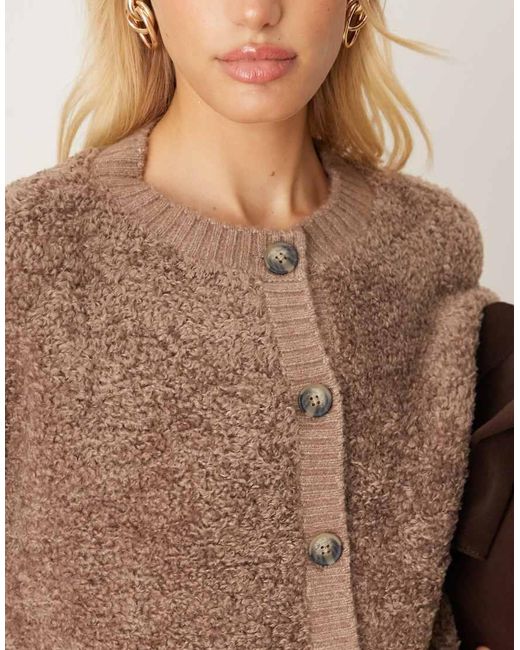 Jdy Brown Teddy Cardigan
