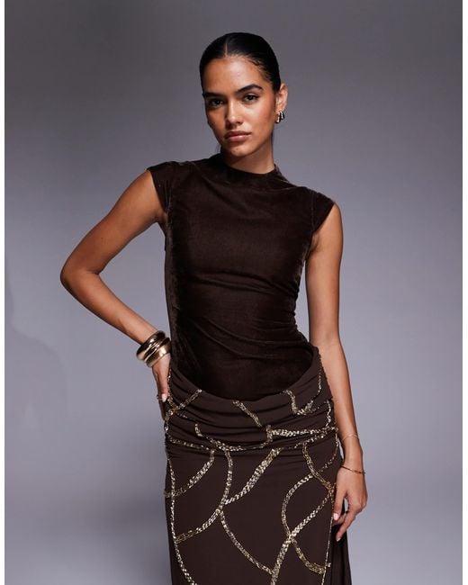 ASOS Brown – samtkleid