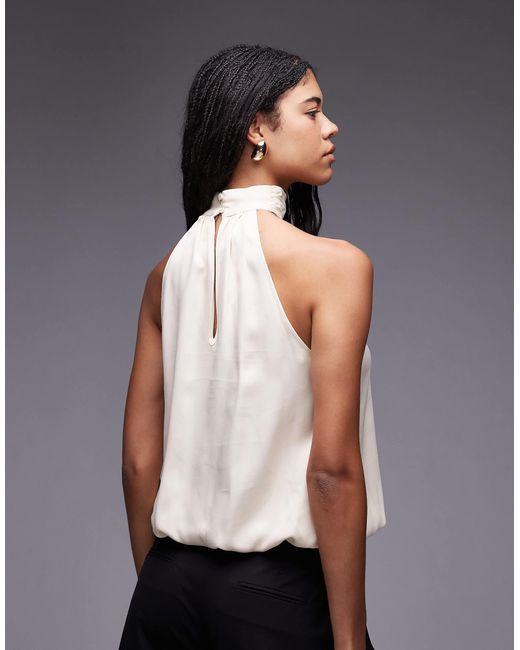 ASOS Black – hochgeschlossenes oberteil aus satin