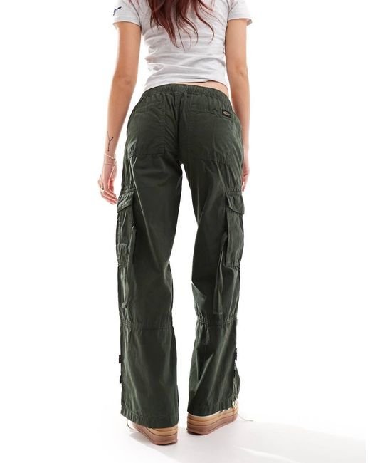 Superdry Green Low Rise Wide Leg Cargo Pants