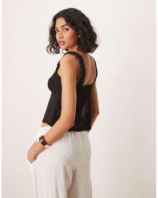 ASOS Camitop Met Structuur En Mesh-Mix in het White