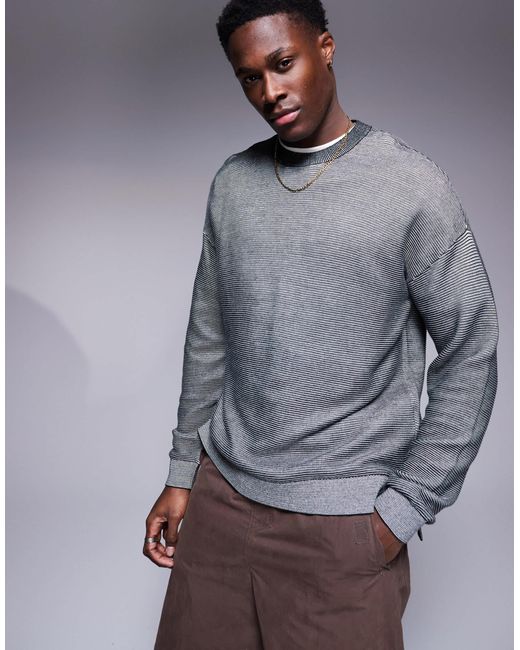 Pull bicolore en maille côtelée ARMANI EXCHANGE pour homme en coloris Gray