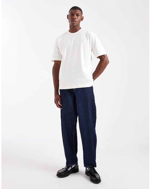 Hollister White Boxy Oversized Short Sleeve Micro Logo T-shirt for men