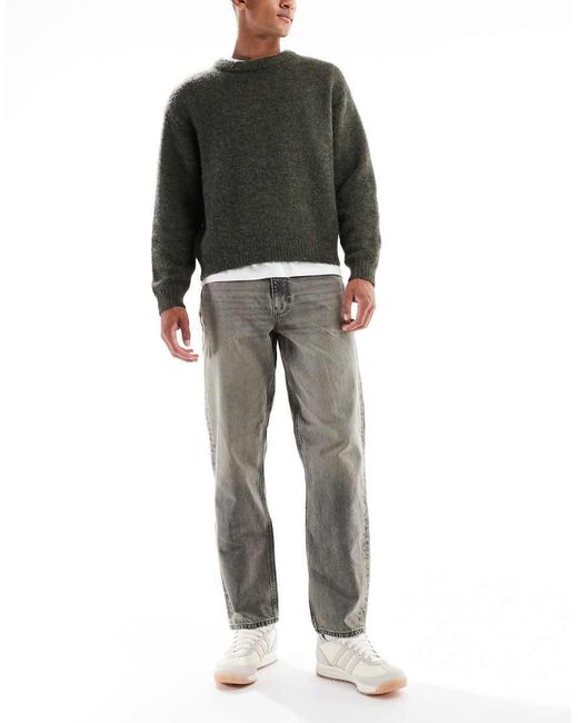 Vaqueros De Corte Recto Con Lavado Gris De ASOS de hombre de color Gray