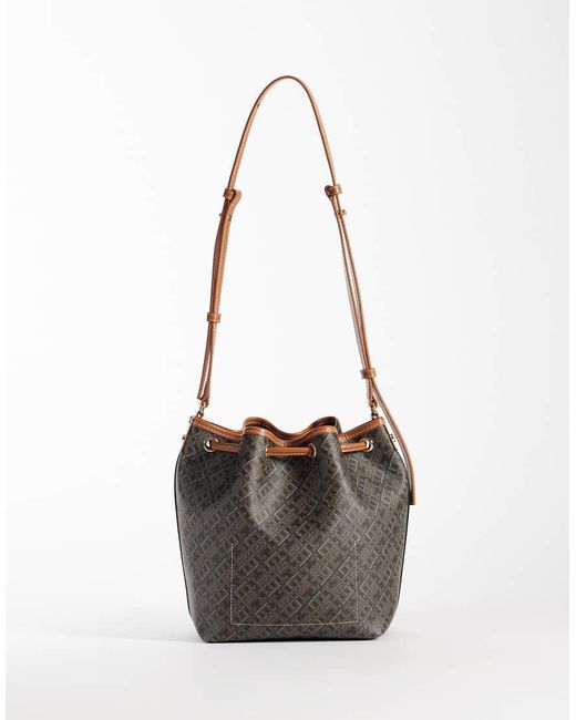 Tommy Hilfiger White Monologo Bucket Bag