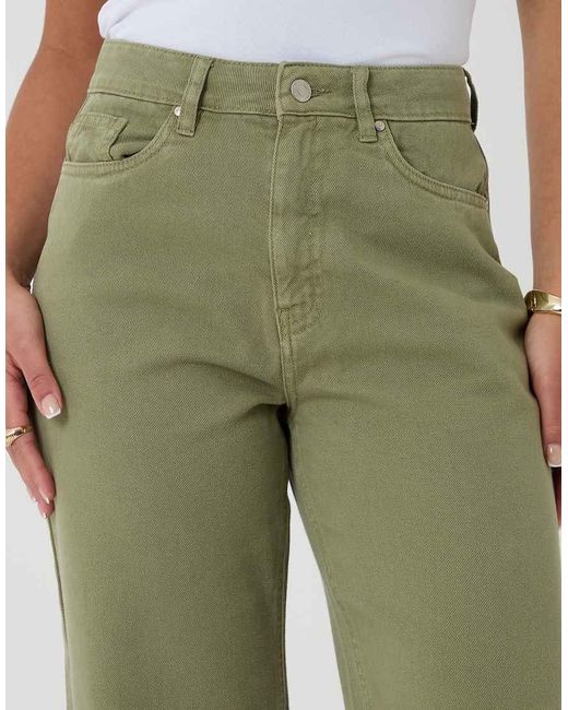 Threadbare Green Straight Leg Jeans