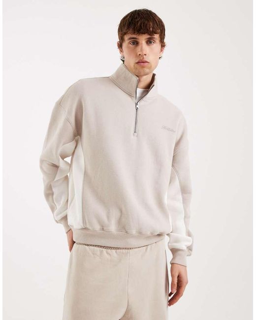 Hollister Natural Boxy 1/4 Zip Sweatshirt for men