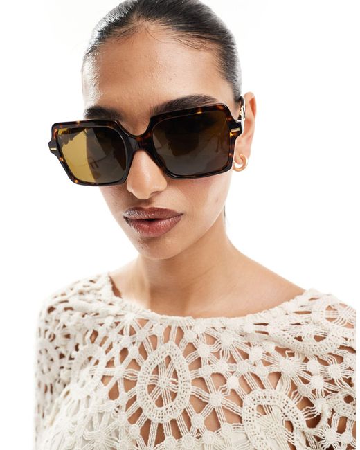 Versace Brown Oversized Square Sunglasses