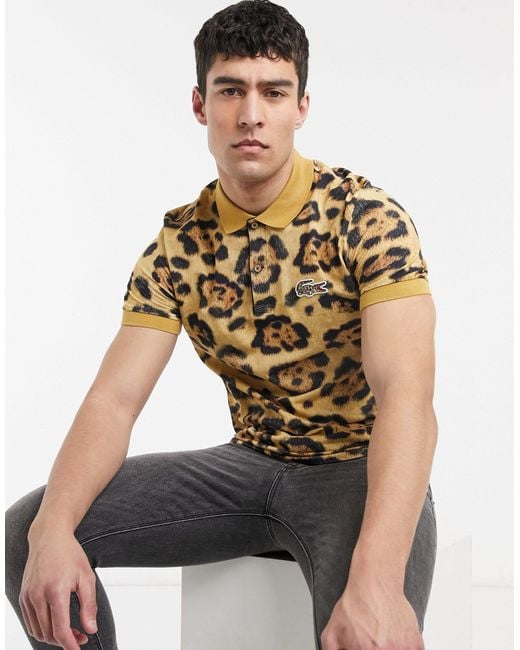 Lacoste Multicolor X National Geographic Leopard Print Polo for men