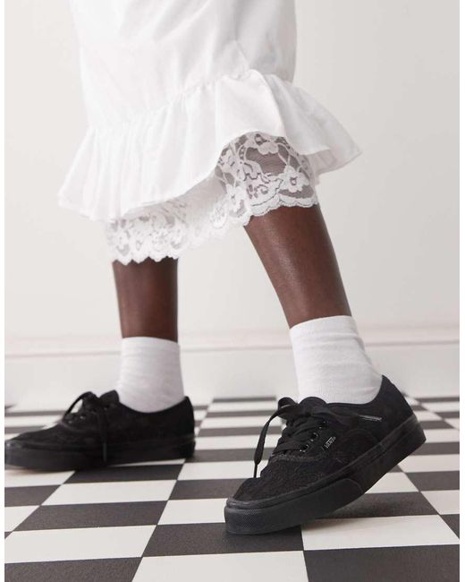 Zapatillas De Deporte Negras De Encaje De Authentic Vans de color Black