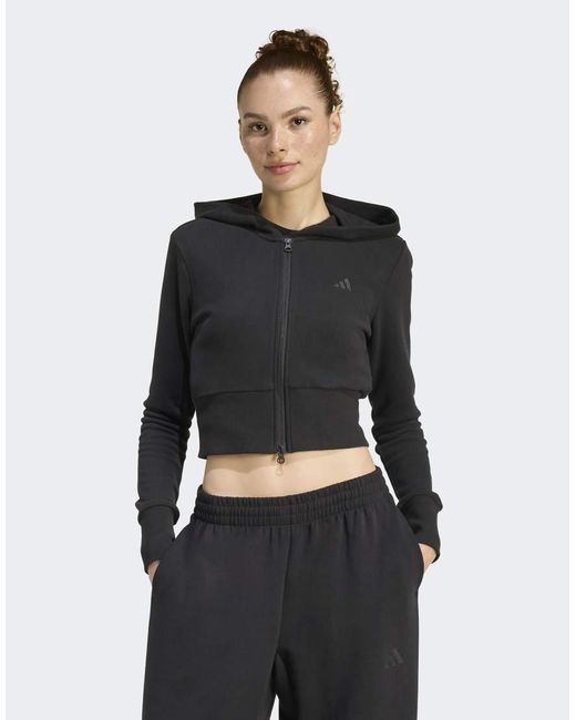 Adidas Originals Black Seasonal Essentials French Terry Full-Zip Track Top