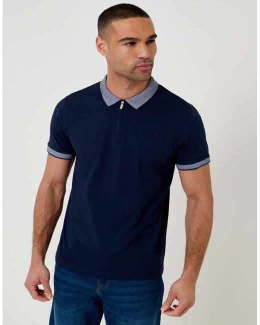 Threadbare Black 3-Pack Zip Collar Polo Shirts for men