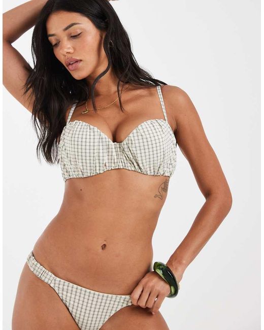 ASOS White Fuller Bust Piper Paper Touch Hidden Underwire Bikini