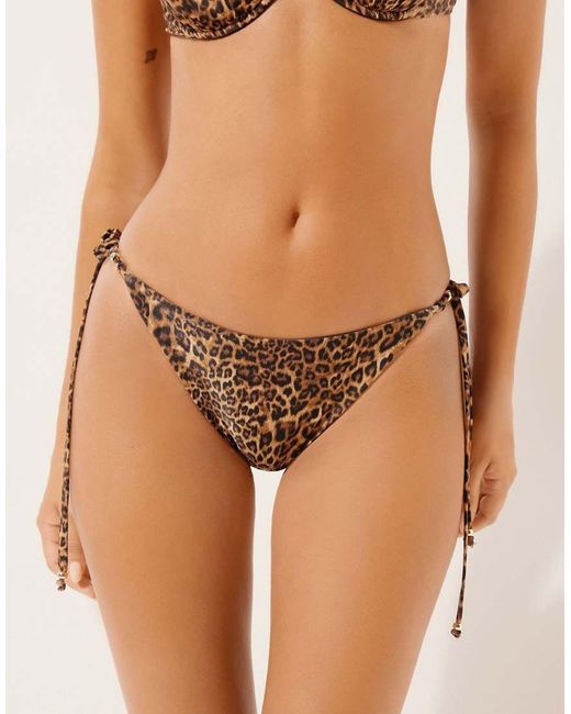 Calzedonia Brown Tie Bikini Bottoms