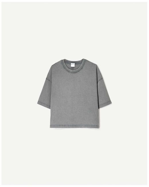 T-Shirt Squadrata di Bershka in Gray