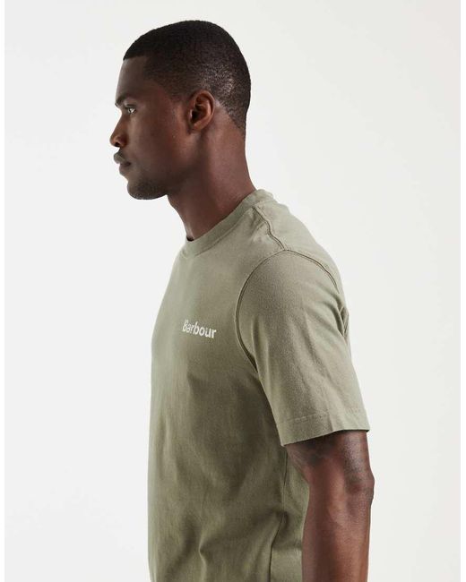 Barbour Green Dearham Short Sleeve Back Graphic Relaxed T-shirt for men