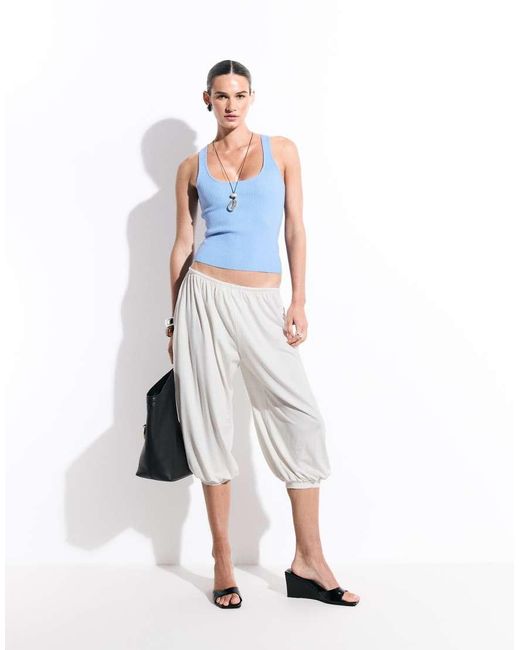 Weekday White Balloon Fit Bloomer Trousers