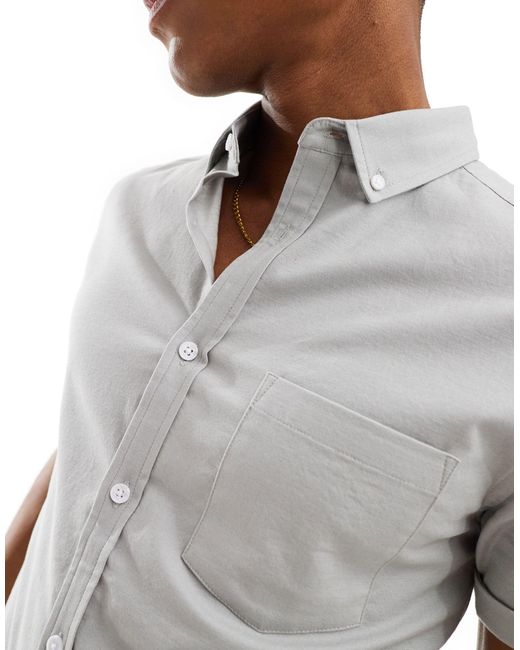 ASOS – schmal geschnittenes oxford-hemd in White für Herren