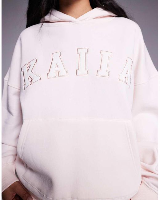 Sudadera Extragrande Con Capucha Y Logo Bordado De (Parte De Un Conjunto) Kaiia de color Gray