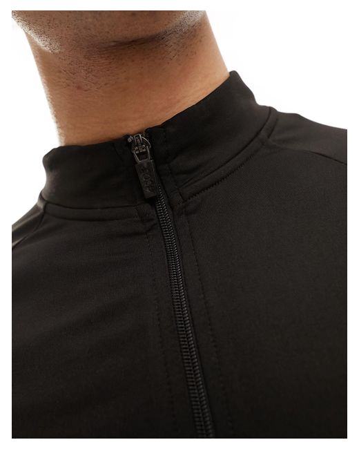 ASOS 4505 Black Long Sleeve Muscle Fit Zip-up Training Track Top for men
