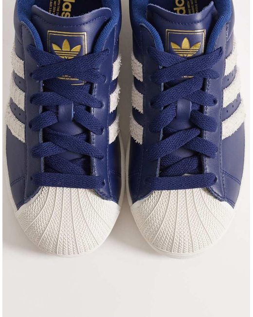 Adidas Originals Blue Superstar Ii Croc Trainers