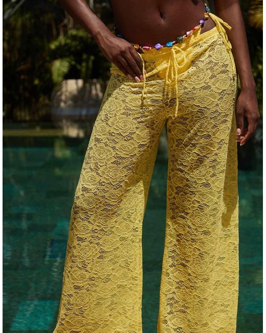 South Beach Green Lace Beach Trousers