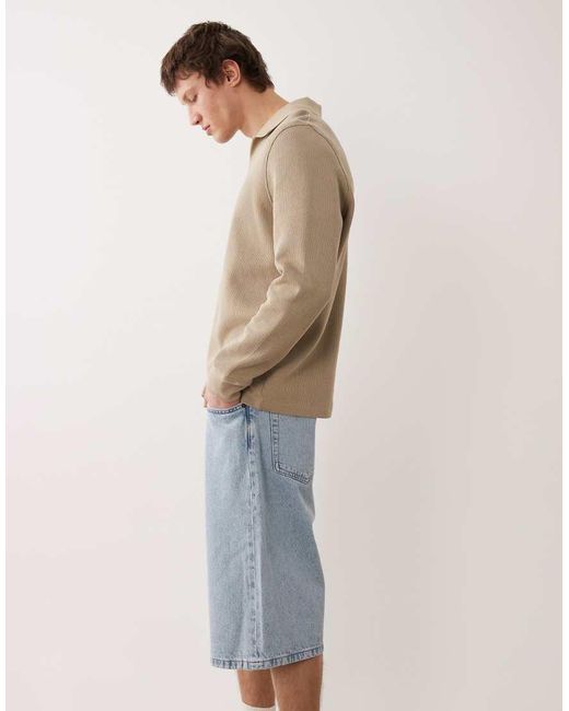 Calvin Klein Natural Long Relaxed Fit Denim Shorts for men