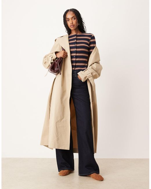 ASOS Blue Brushed Stripe Button Through Top