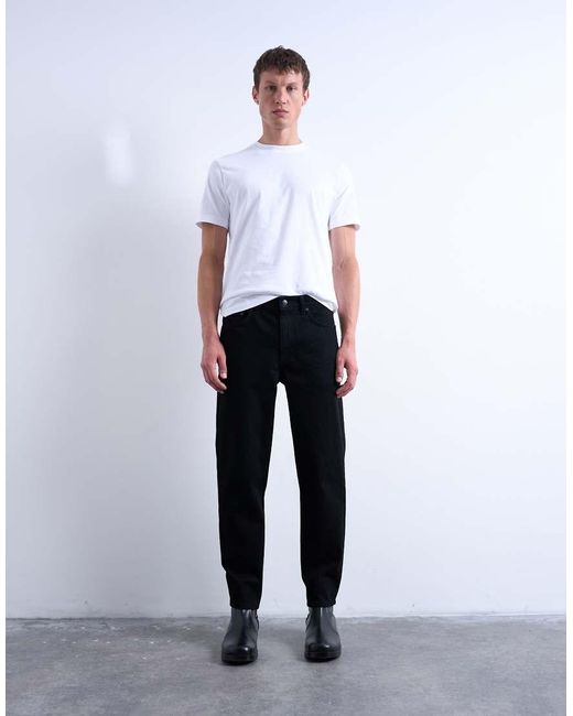 Topman Blue Rigid Taper Jeans for men