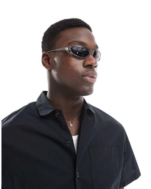 Only & Sons Black Racer Sunglasses for men