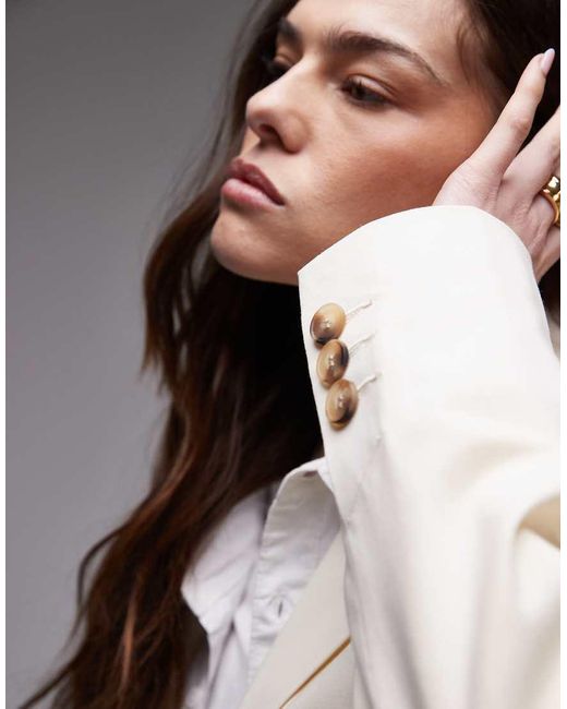 TOPSHOP Gray Tonic High Break Tailored Blazer