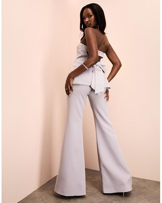 ASOS Natural Tailored Skinny Flared Pants