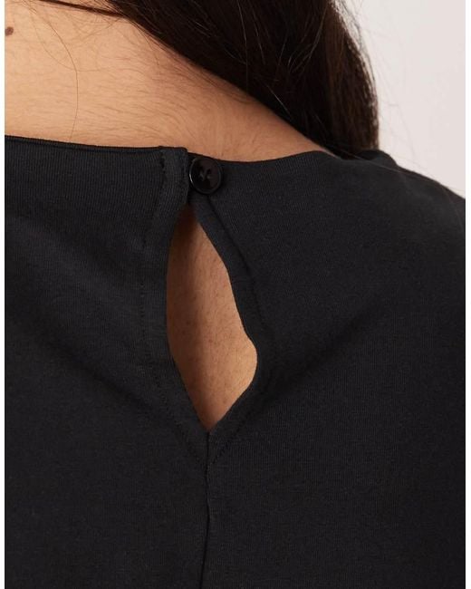 ASOS Black Long Sleeve Seam Detail Midi Dress
