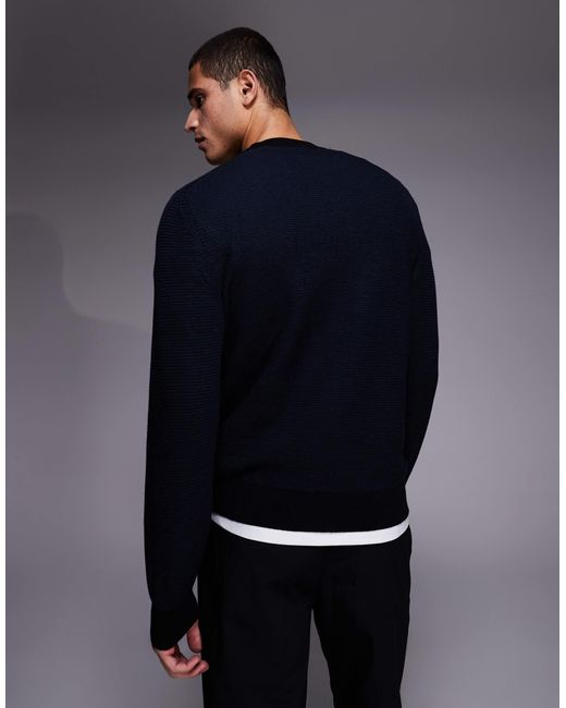 Aspoki - pull texturé Boss pour homme en coloris Blue