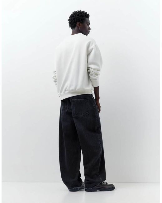 Pull&Bear White Balloon-fit baggy Jeans for men