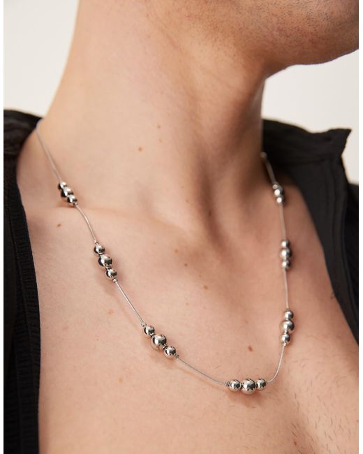 ASOS – dash dot – perlenkette in Gray für Herren